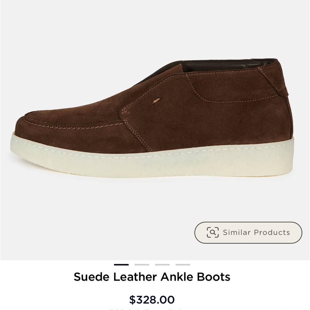 Boggi Milano Brown Suede Leather Ankle Desert Boots Gum Sole
